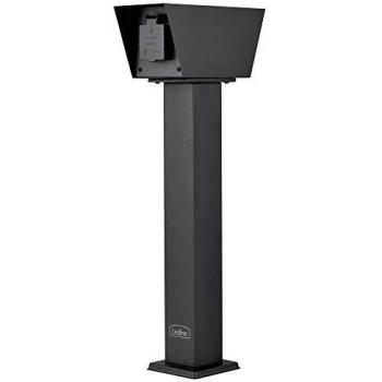Columna de Enchufes Exterior Connect L2 con 2 Tomas, Negra