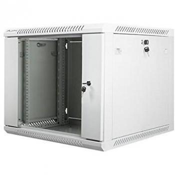 Rack de Pared 19 9U 600x600mm Gris con Puertas de Vidrio Lanberg