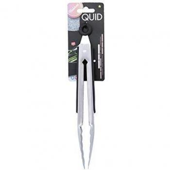 Pinza de Servir Acero Inoxidable 32x7x3cm Negro Mate con Asas Baquelita Soft Touch