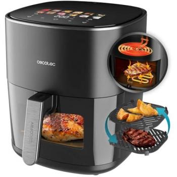 Freidora de Aire Cecotec Cecofry&Grill Duoheat 6500 - 6,5L, Doble Resistencia, 2200W, Digital, Temperatura Regulable 40-200°C, 12 Menús