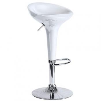 Pack 2 Taburetes Madison - Color Blanco en PVC, Altura Alta