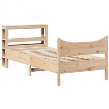 Estructura de Cama con Cabecero 90x190 cm en Madera Maciza de Pino