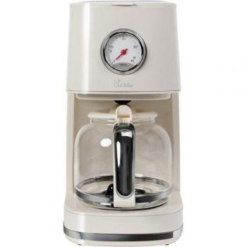 Cafetera Nostalgia 150 Blanco Crema Brillante 12 Tazas, Jarra de Vidrio, Función Mantenimento Calor 900W