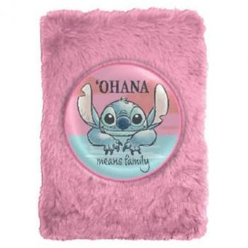 Disney Stitch Plush Fluffy Lined Notebook for Kids