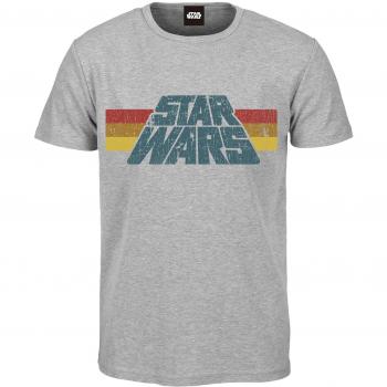 Star Wars Vintage 77 Hombre Camiseta Gris/Melé XXL 97% algodón, 3% Poliester Regular