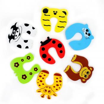 Aussel 6 piezas Cut animal de la historieta Espuma tapón de la puerta Cojín para el dedo del bebé Niños Protección Seguridad mamá buen ayudante
