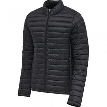 Hummel Abrigo Plumífero Rojo con acolchado, ligero, resistente al agua, cierre frontal con cremallera, capucha ajustable y bolsillos laterales