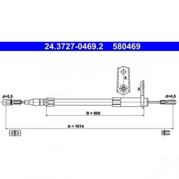 Cable de freno de estacionamiento ATE 24.3727-0469.2