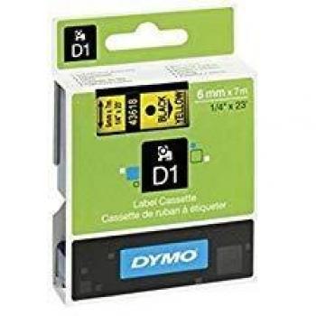 Cinta Laminada DYMO D1 6 mm x 7 m Amarillo con Texto Negro S0720790
