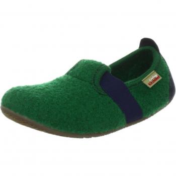 Living Kitzbühel T-Modell uni 1446 - Zapatillas de casa para niños, color verde, talla 39
