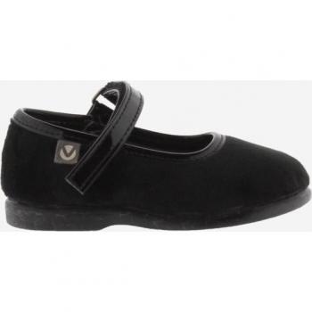 Velvet Ballerina Shoes for Baby Girls - Victoria Alba, Black (up to size 30)