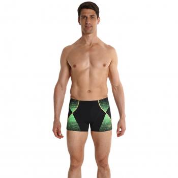 Speedo Fit Pinnacle Aqua - Bañador para hombre, Hombre, Speedo Speedo Fit Pinnacle Short De Bain Aquashort Homme, Noir/Vert Fluo/Or Global, FR: 80