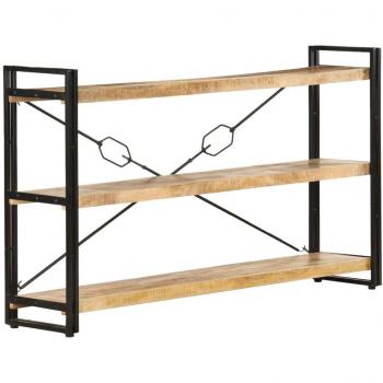 Librería de 3 estantes en madera maciza de mango 140x30x80 cm