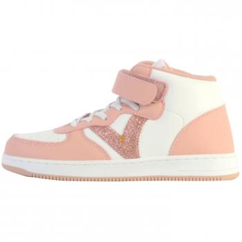 Victoria Girls Glitter High-Top Sneakers with Elastic Laces