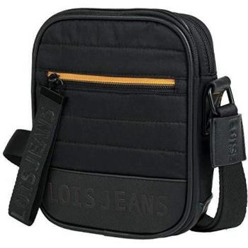 Lois - Bolso Bandolera Hombre. Bolsa de Mensajero al Hombro. Cierre con Cremallera. Múltiples Compartimentos. Lona Canvas 305820, Color Negro