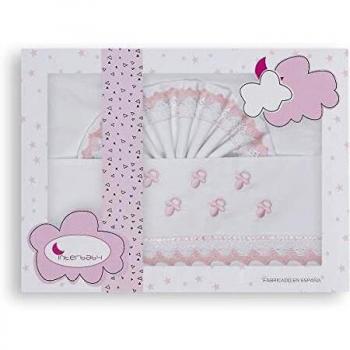 Sábanas Cuna Chupetes Blanco Rosa