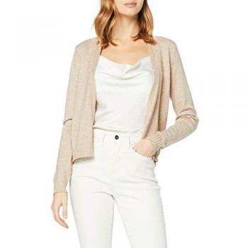 Cárdigan Corto de Punto Vila Ril Beige Melange para Mujer - Talla XL
