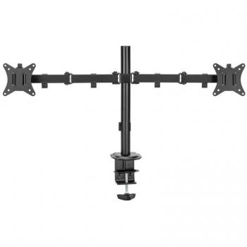 Iggual SPM02 Soporte de Pinza para 2 Monitores 17-32 Inclinable/Giratorio VESA 100x100 Máximo 9Kg