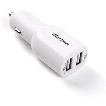 iHarbort® Dual Port cargador de coche USB para dispositivos Android, Apple iPhone 5S 5 5c 4 4S; Samsung Galaxy S3 S4, Galaxia Nota 3 2; iPad mini air; iPod; Nexus 4; LG G2; Motorola y HTC uno y mucho más