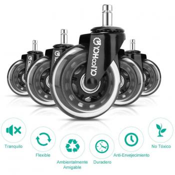 YOHOOLYO 5Pcs Ruedas para Sillas de Oficina 10x22mm Ruedas de Repuesto Caster Silencioso Rolling y Seguro para Cualquier Piso