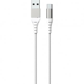 Cable USB A/USB C Reforzado 3m - 3A Blanco