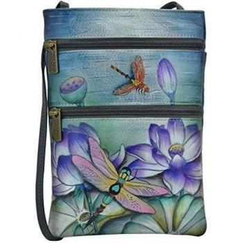 Anuschka Bolsos de piel pintado a mano, Cuero bolsos de hombro para Mujer, Bolsos de mujer de marca, Multi bolsillo bandolera crossbody