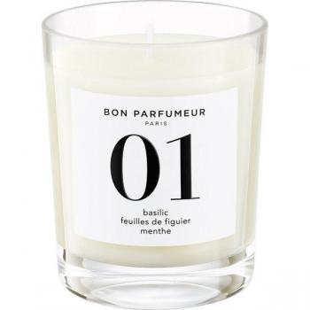 Bon Parfumeur - Candle 01 Velas 180 g unisex con fragancia de albahaca, hoja de higuera y menta