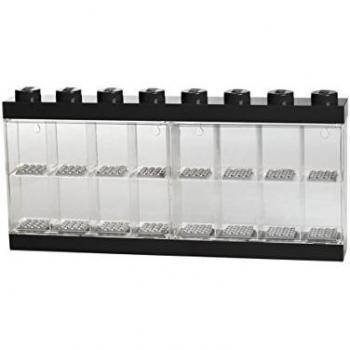 Room Copenhagen Caja expositora para 16 Minifiguras de Lego, Contenedor apilable para Pared o Escritorio, Negra, Grande