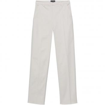 Emporio Armani Women's Cotton Blend Straight Trousers in Grey | Size 46 | E3NP1ZF9923132