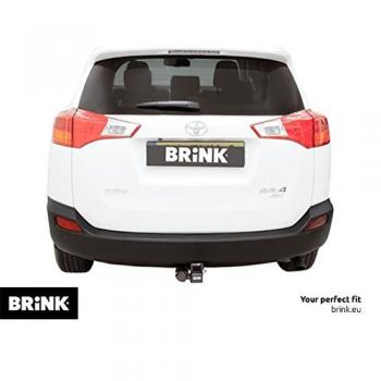 Enganche de remolque desmontable Brink 570400 con sistema de liberación rápida, capacidad de carga de hasta 2,500 kg, compatible con vehículos específicos, acabado resistente a la corrosión y diseño que permite una fácil instalación y extracción