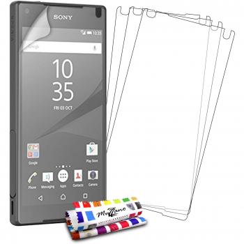 3 Protecciones de Pantalla transparentes para SONY XPERIA Z5 COMPACT UltraClear Originales de MUZZANO de Calidad PREMIUM - Tratamiento Anti-rayado, Anti-rastro y Anti-polvo + De regalo 1 ESTILETE + 1 PAÑO MUZZANO