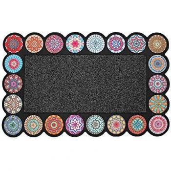 Alfombra de Entrada Rectangular 45x75 cm, Antideslizante y Acolchada, Resistente para Interior y Exterior con Diseño de Mosaico Español