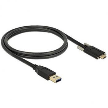 Cable USB 3.1 Gen 2 SuperSpeed 10 Gbps Tipo A a Tipo C con Tornillos Laterales, 1 m Negro