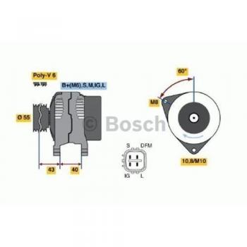 Alternador BOSCH 0 986 046 110 de 14V y 90A para Toyota Auris, Corolla Verso y Avensis II