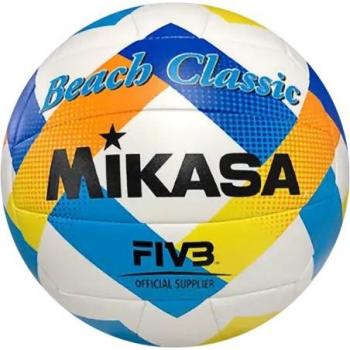 Balón Voleibol Mikasa V543C Blanco/Amarillo/Azul - Balón de voleibol, color blanco con detalles en amarillo y azul, diseño aerodinámico, material durable, adecuado para uso profesional y recre