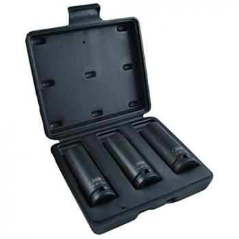 JBM Llave de Impacto Hexagonal Larga 17-19-21 mm - Kit de 3 Piezas, Vaso de Impacto Largo Hexagonal