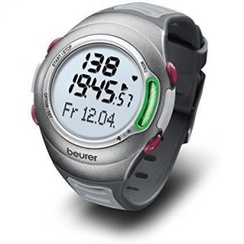 Beurer PM70 - Pulsómetro con fijación para bicicleta, calendario, conexión PC, color plata