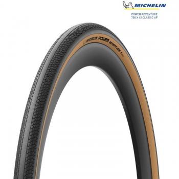 Cubierta Michelin Power Adventure Tubeless Ready 700x42C (42-622) marrón