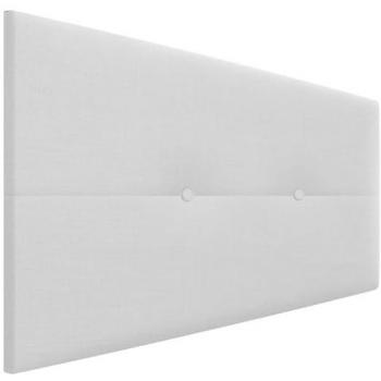Cabecero Tapizado de Lino Natural con Botones 110x50cm para Cama Moderna - Blanco