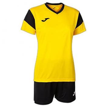 Conjunto de fútbol Joma Phoenix para mujer en amarillo y negro