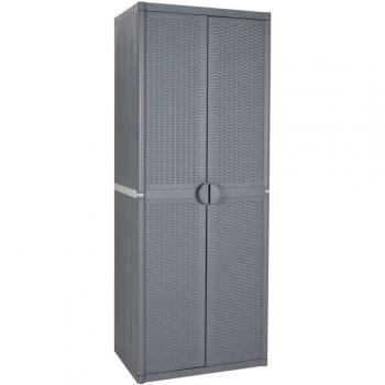 vidaXL Garden Storage Cabinet Grey 65x45x172 cm PP Rattan