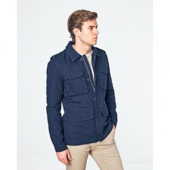 Parka sahariana de hombre cierre botones marino