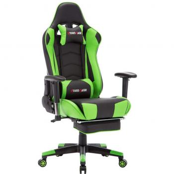 Storm Racer ergonómico Gaming Chair Silla de Respaldo Alto Silla de Oficina con reposapiés Ajuste reposacabezas y Apoyo Lumbar Silla de Racing