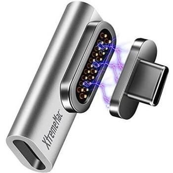 Xtrememac® Premium Adaptador Magnético Tipo C, Carga y Transferencia de Datos para MacBook, iPad y Cualquier Dispositivo USB-C