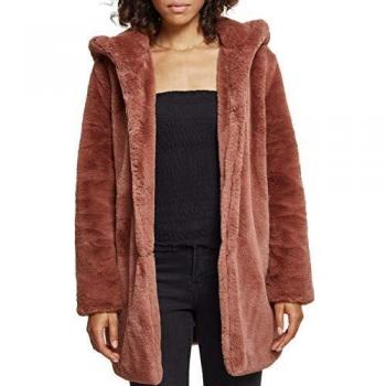 Abrigo Teddy Rosa con Capucha para Mujer Urban Classics - Oversize, 100% Poliéster