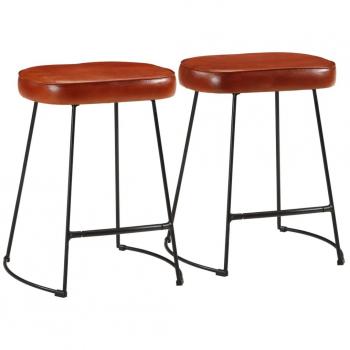 Taburetes de bar 2 uds marrón oscuro 40x29,5x53 cm Vidaxl