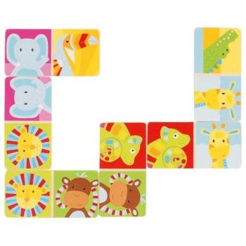 Dominó Safari de Goki - Juego de Mesa Educativo y Divertido para Niños con 28 Piezas de Animales