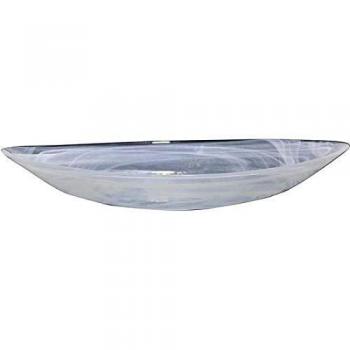 Inde - Bol oval alabastro acapulco blanco 32x12x5cm
