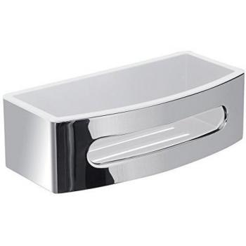 Gedy Maldive Portaobjetos De Ducha, Cromall/Resinas Termoplásticas, Cromo/Blanco, 27 X 13 X 7.8 Cm