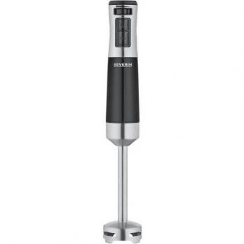 Batidora de mano Severin SM 3771, función Turbo, picadora eléctrica, diseño ergonómico, color negro y acero inoxidable, 600 W